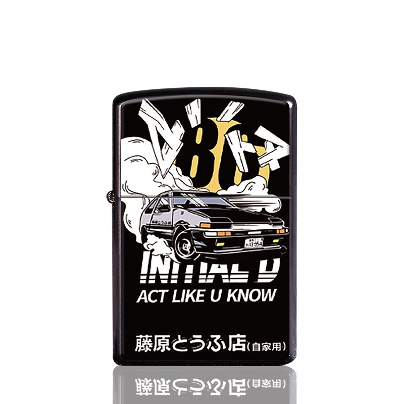 

Зажигалка металлическая кремневая бензиновая L'école аниме Initial D Хачироку Toyota AE86, Metal