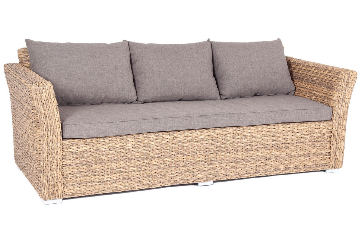 Диван 4sis Капучино трехместный - соломенный - гиацинт 220x85x81 см.