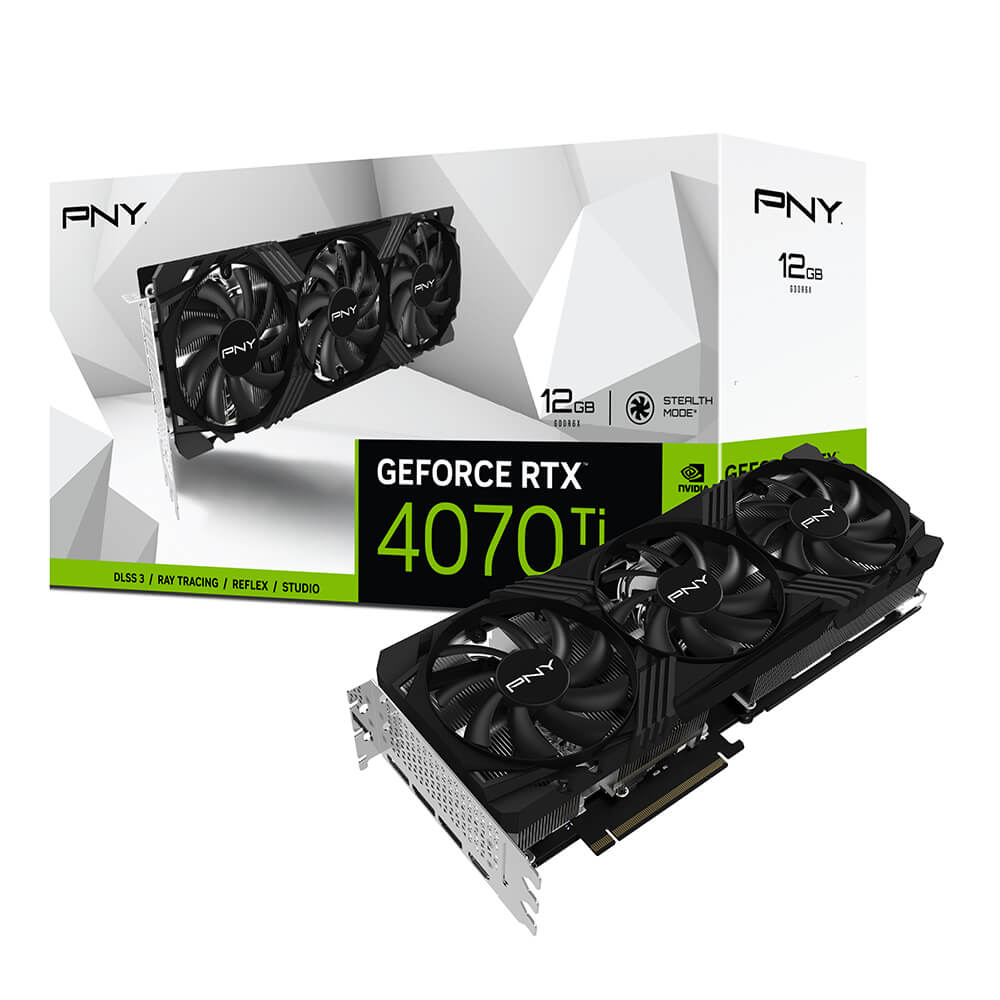 Видеокарта PNY RTX4070Ti 12GB VERTO 3FAN DLSS 3 GDDR6X 192-bit DPx3 HDMI RTL