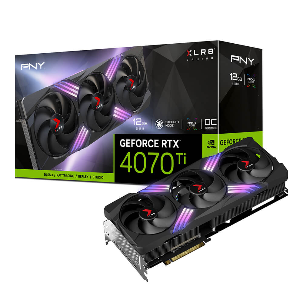 Видеокарта PNY RTX4070Ti 12GB XLR8 Gaming VERTO EPIC-X RGB Overclocked 3FAN DLSS 3 GDDR6X