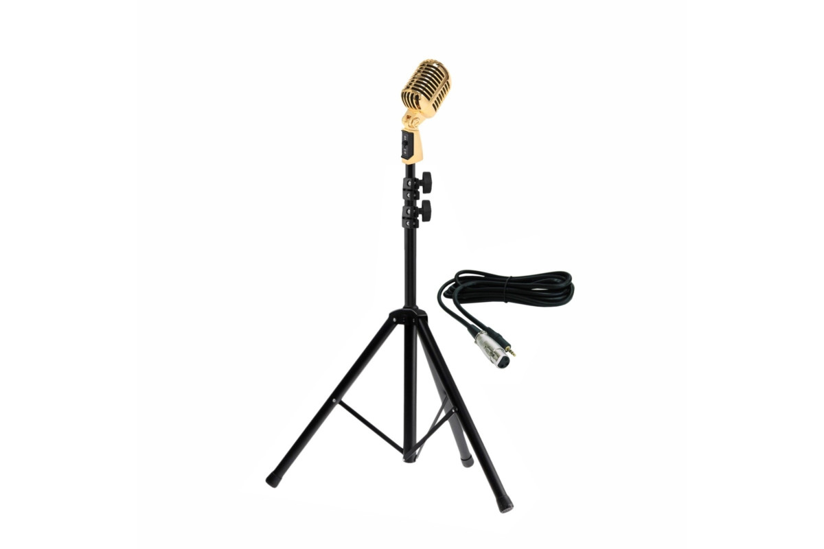 

Микрофон Mobicent MCER310685G Gold + стойка JBH, MCER310685