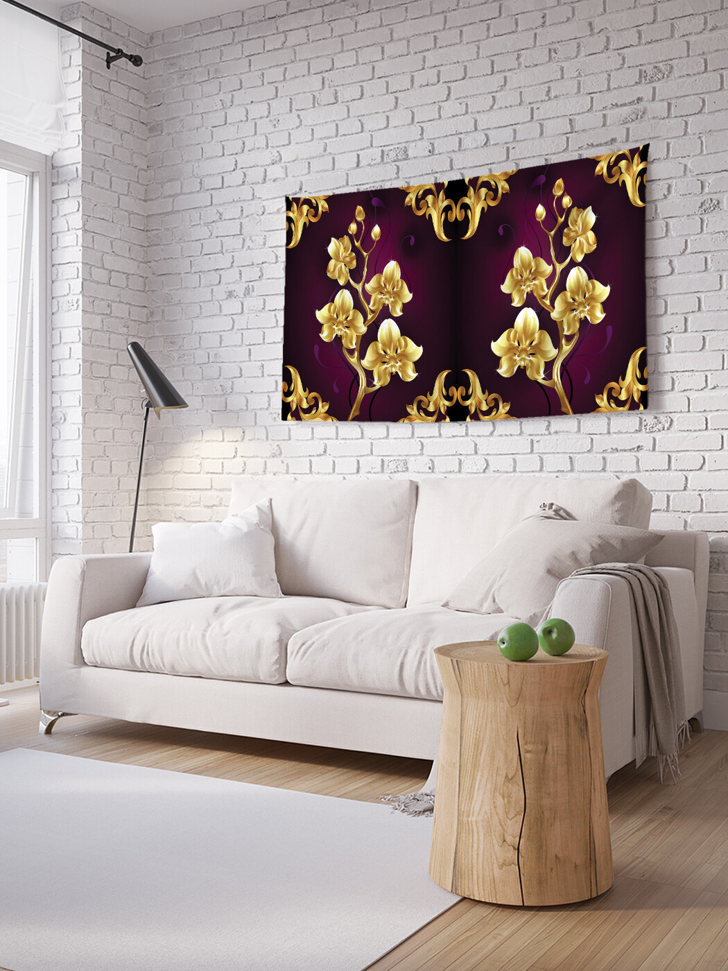 

Горизонтальное фотопанно JoyArty Золотые орхидеи, из ткани, 150х200 см