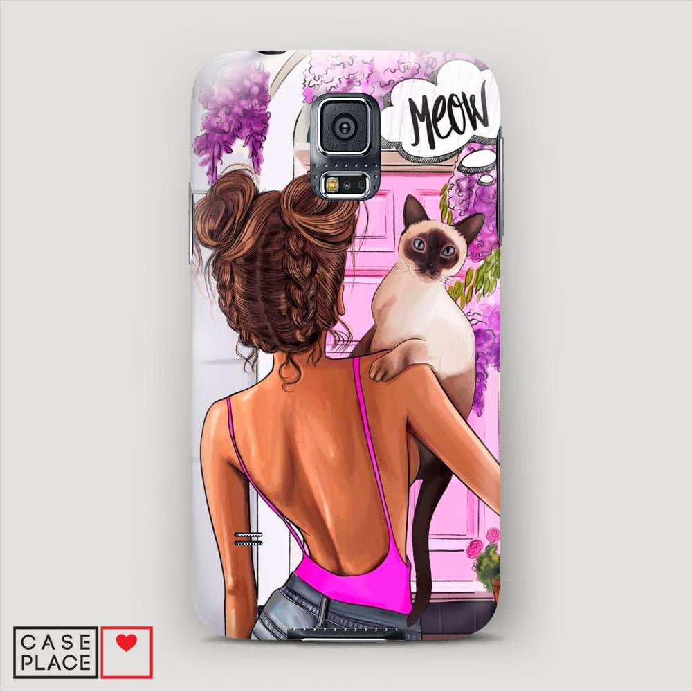 

Чехол Awog "Девушка с кошкой" для Samsung Galaxy S5 mini, 24220-5