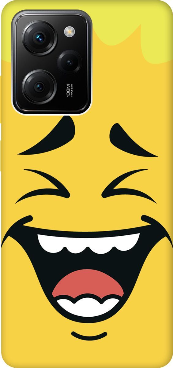 

Чехол на Poco X5 Pro 5G "Laughing Face" желтый, Желтый;белый, 158285