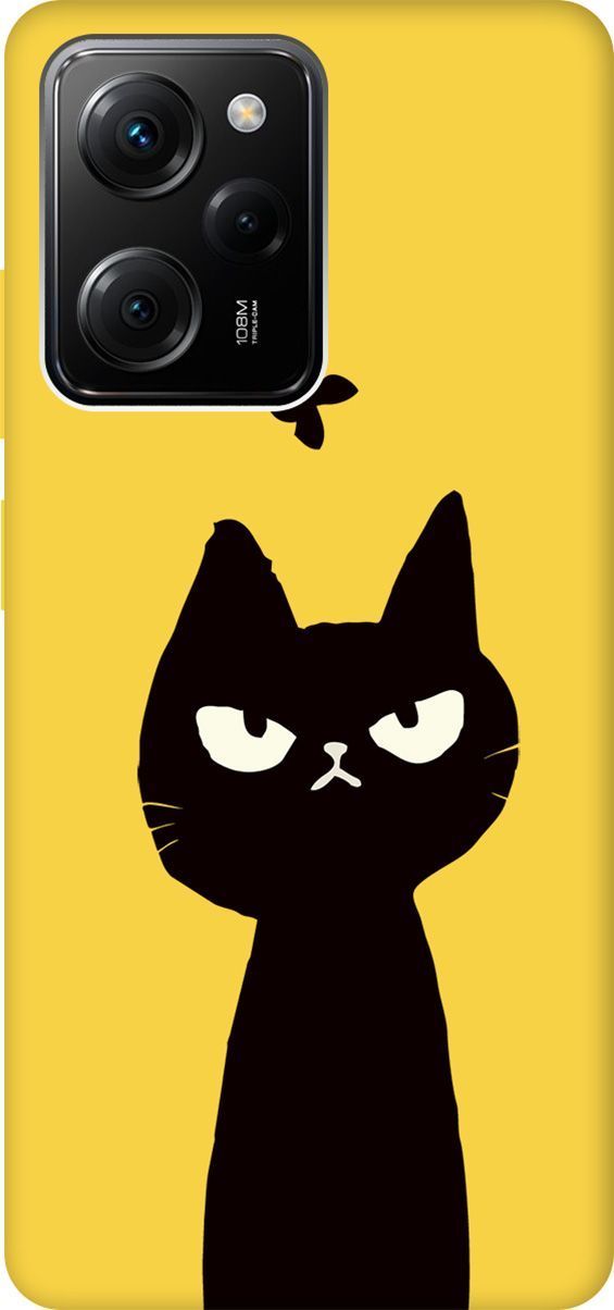 

Чехол на Poco X5 Pro 5G "Disgruntled Cat" желтый, Желтый;черный, 158284