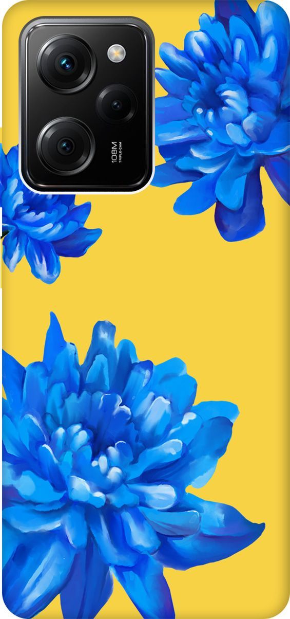 

Чехол на Poco X5 Pro 5G "Amazing Asters" желтый, Желтый;голубой, 158284