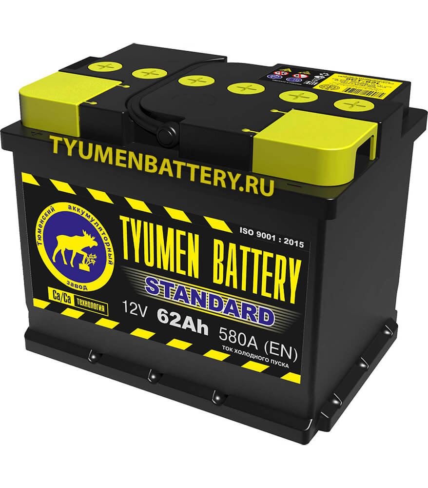 фото Tyumen battery 6ct62l0 аккумулятор 62 а/ч "tyumen battery" 580a (обратная полярность) (242