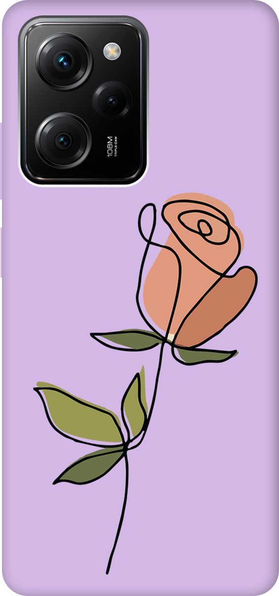 

Чехол на Poco X5 Pro 5G "Rose" сиреневый, Фиолетовый;зеленый, 158285