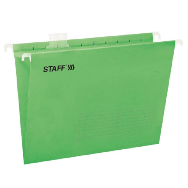 фото Подвесные папки staff a4/foolscap 404х240 мм до 80 л., комплект 10 шт., зеленые, картон