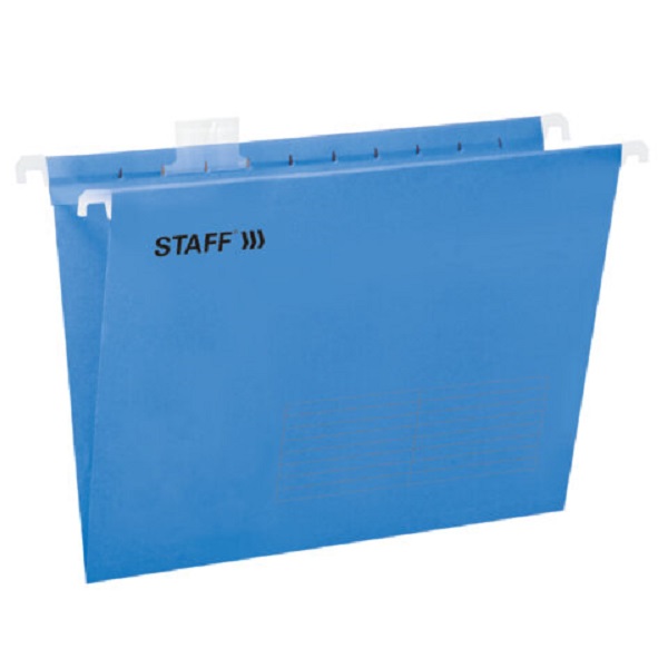 фото Подвесные папки staff а4/foolscap 404х240 мм до 80 л., комплект 10 шт., синие, картон