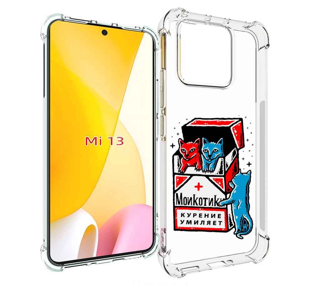 

Чехол MyPads красно-синие-коты для Xiaomi 13, Прозрачный, Tocco