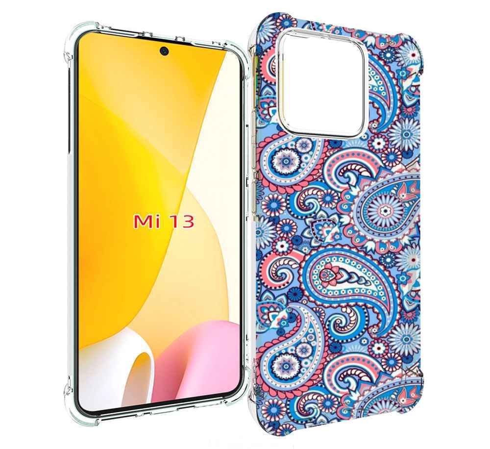 

Чехол MyPads красивый голубой арнамент для Xiaomi 13, Прозрачный, Tocco