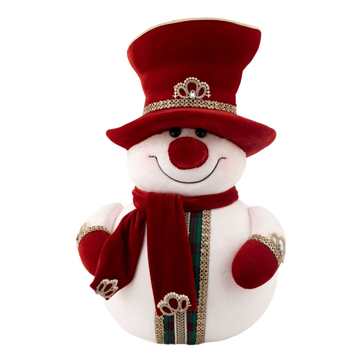 

Новогодняя фигурка James arts Снеговик в красном 31х25х50 см, Белый;красный, Снеговик в красном