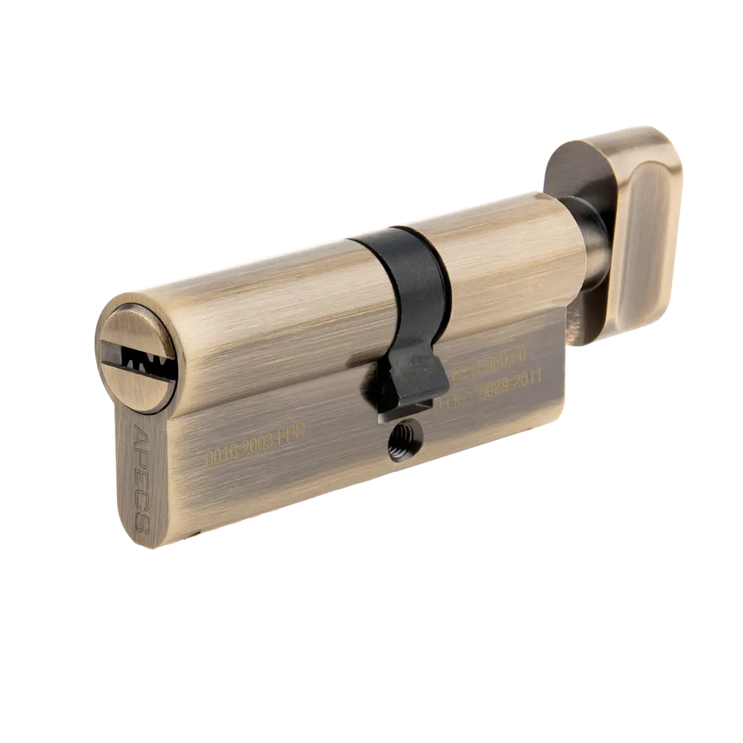 цилиндр для замка с ключом 35x35 мм Цилиндр для замка с ключом 35x45 мм цвет бронза