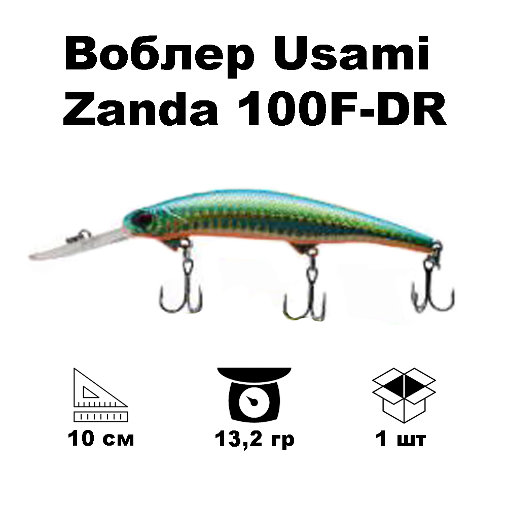 

Воблер Usami Zanda 100F-DR #662, Зеленый;голубой;серый, Zanda