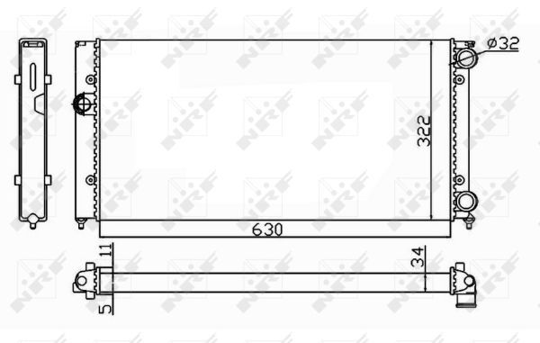 

Nrf 54664_Радиатор Системы Охлаждения Vw Gоlf/Vеntо 1.6-1.9Тdi 91> NRF 54664