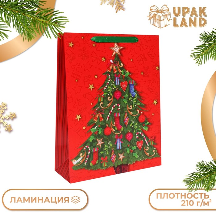 

Подарочный пакет UPAK LAND Ёлка, ламинированный,31 х 40 х 11,5 см