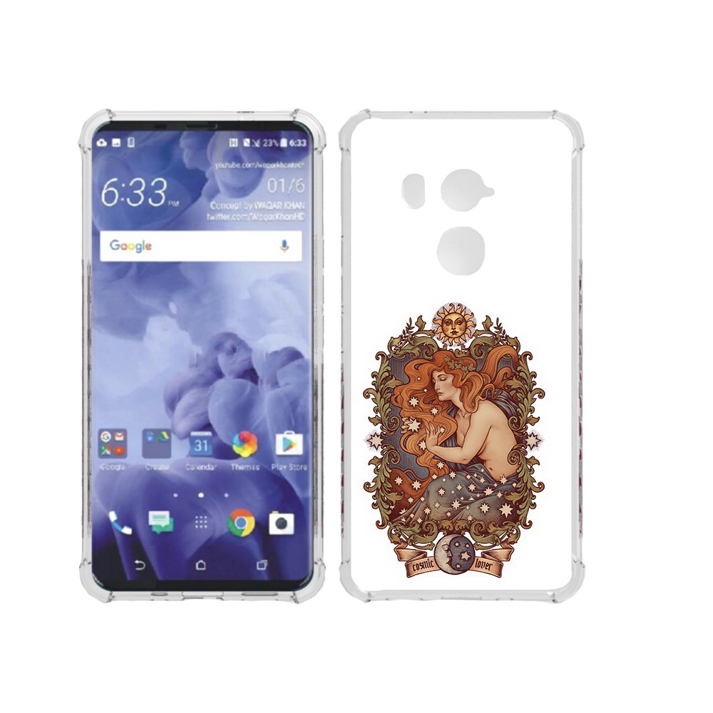 

Чехол MyPads Tocco для HTC U11 Plus звездная девушка абстракция, Прозрачный, Tocco