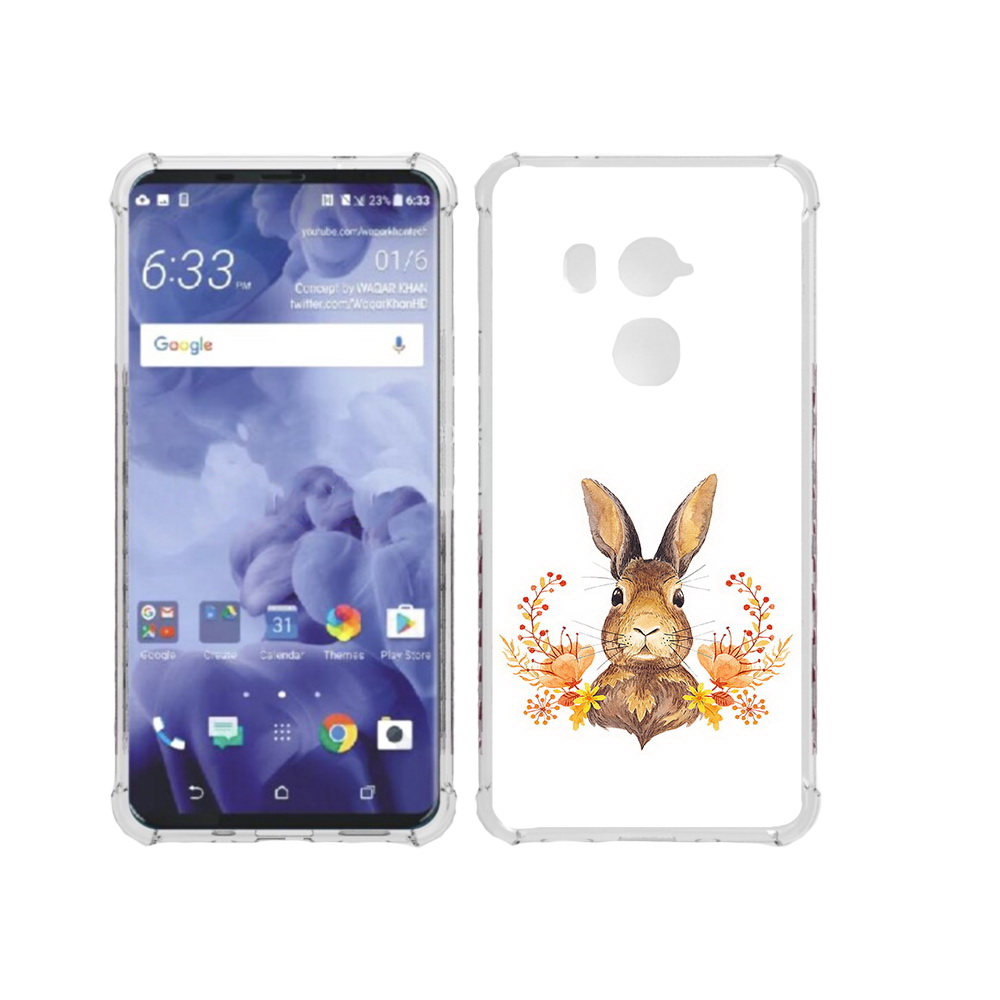 

Чехол MyPads Tocco для HTC U11 Plus зайка в цветах, Прозрачный, Tocco