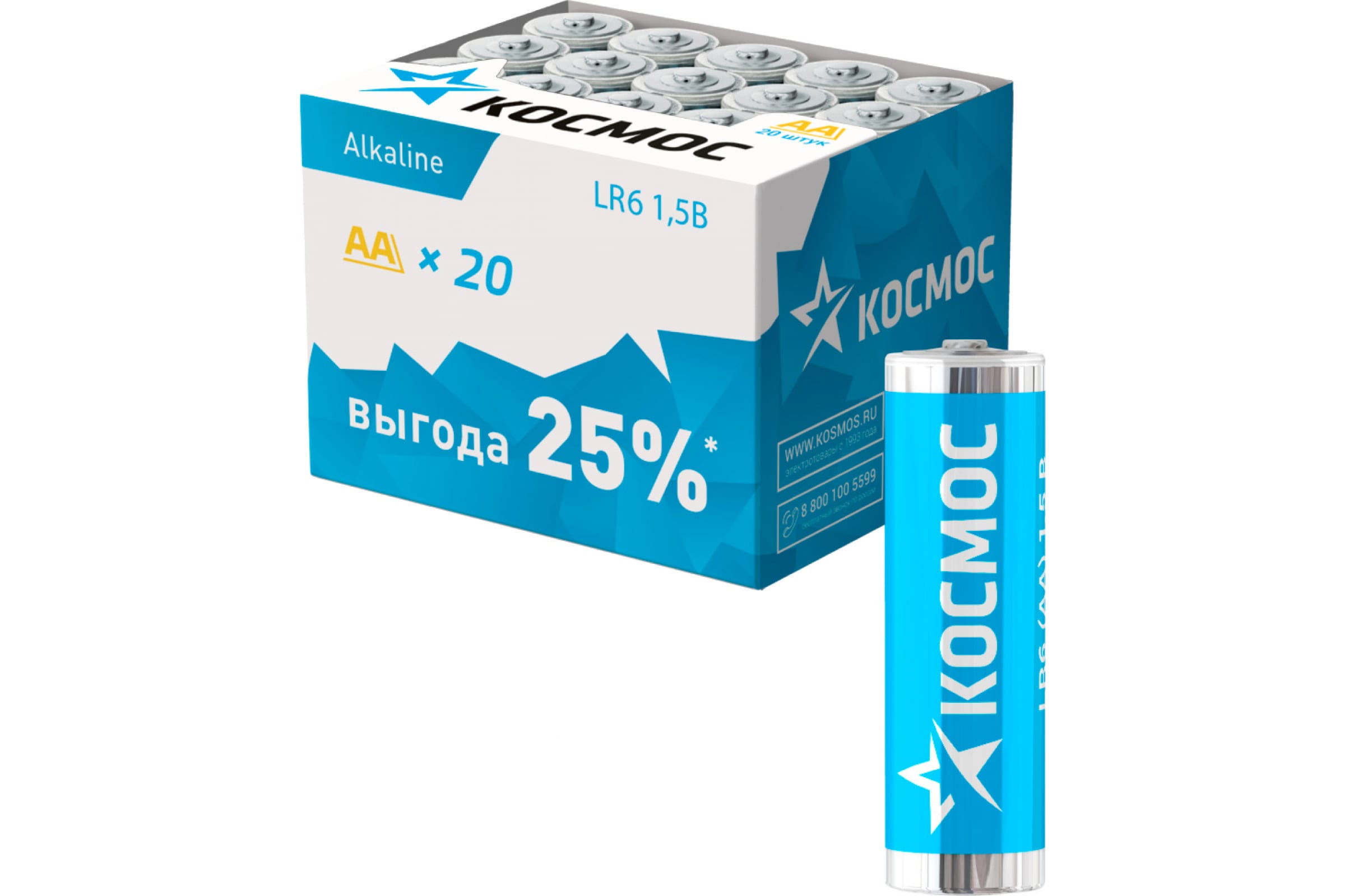 

Элемент питания КОСМОС LR6 (АА - пальчиковые, 4 шт.)