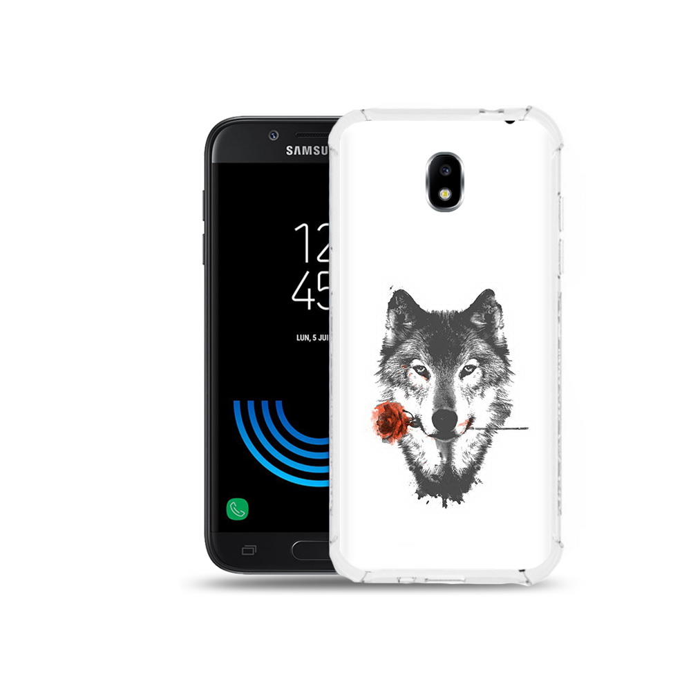 

Чехол MyPads Tocco для Samsung Galaxy J5 (2017) волк с розой, Прозрачный, Tocco