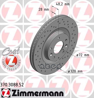 

Тормозной диск ZIMMERMANN комплект 1 шт. 370308852