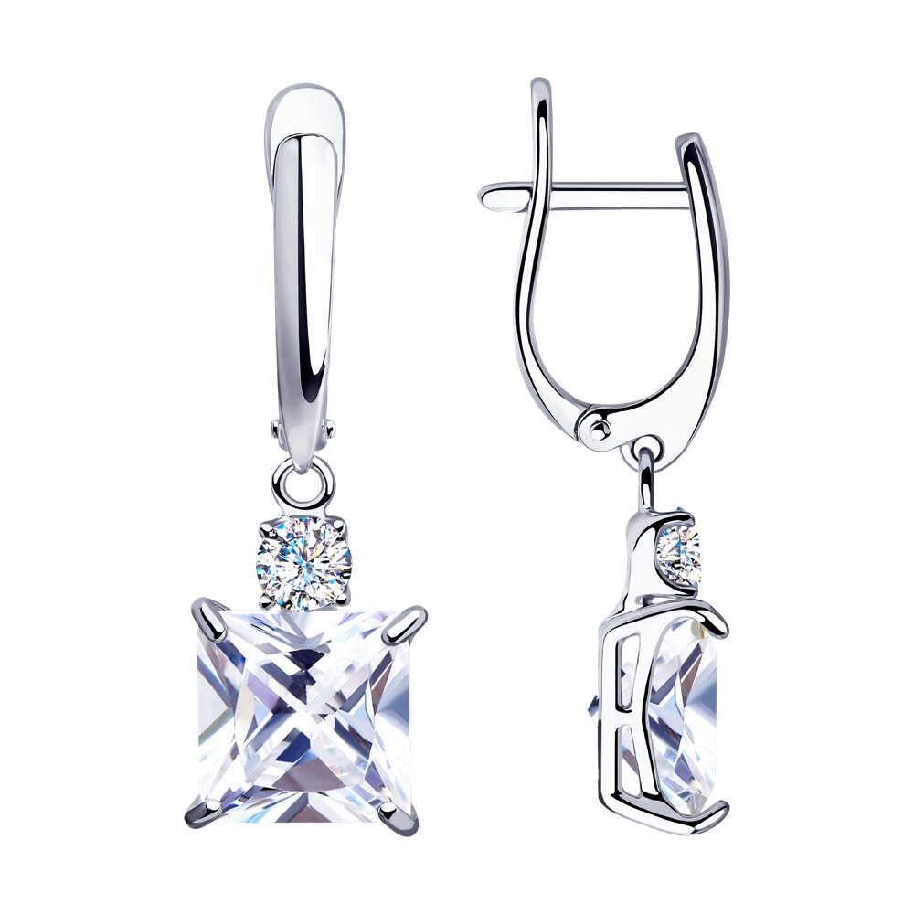 

Серьги подвески из серебра SOKOLOV 94023392, фианит, 94023392
