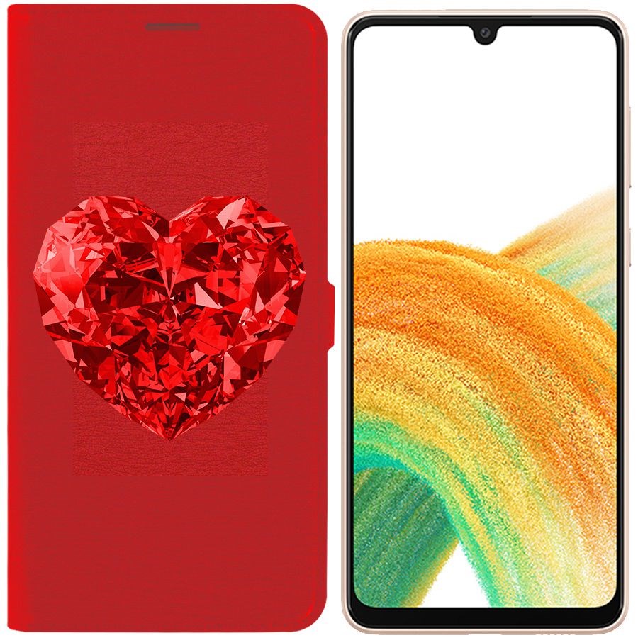 

Чехол-книжка Eco Book для Samsung Galaxy A33 5G (A336) Рубиновое сердце, Красный