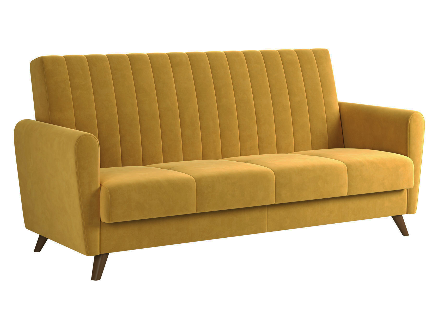 фото Прямой диван синди желтый, велюр silva