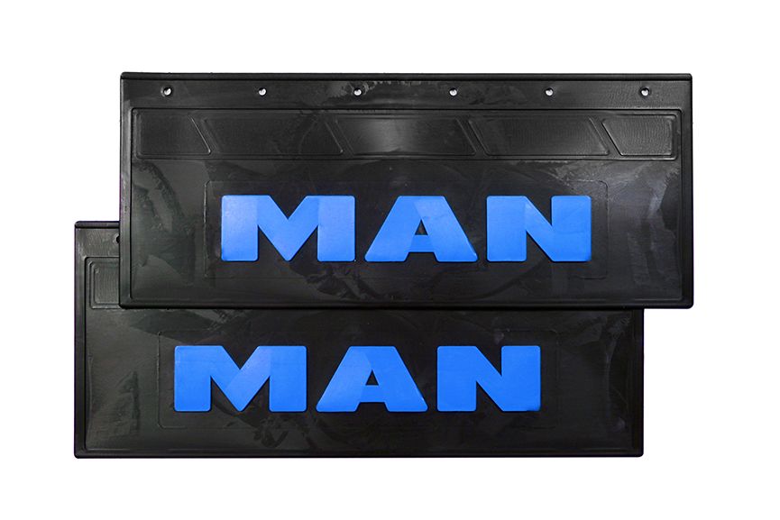 

Комплект брызговиков MAN задние 670*270 (LUX ) синяя надпись