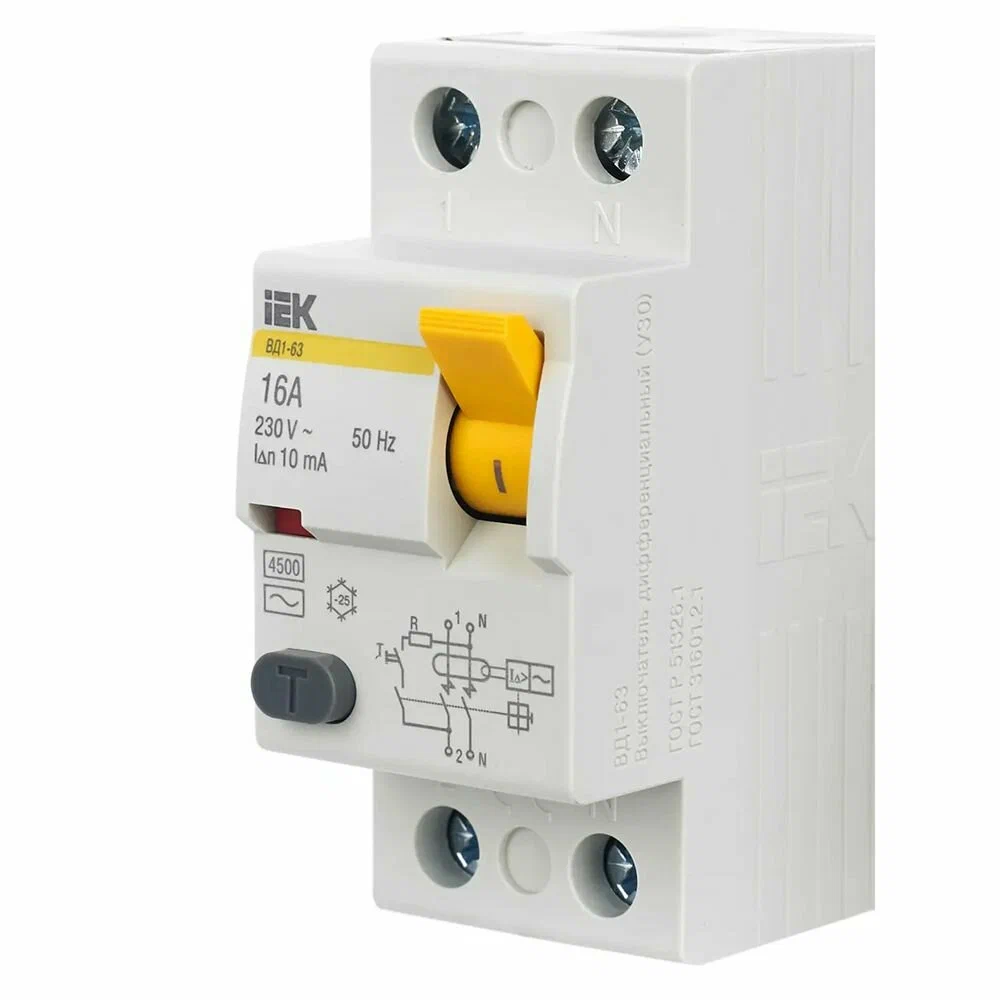 

УЗО IEK 25А 30мА 2P тип AC ВДТ 2P двухполюсный 25А 30м