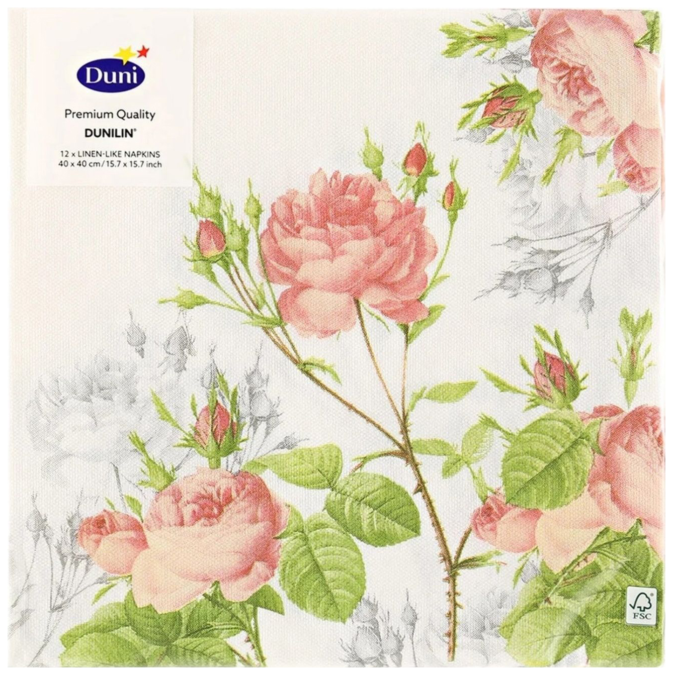 фото Салфетки бумажные duni soft garden 40*40см 12шт