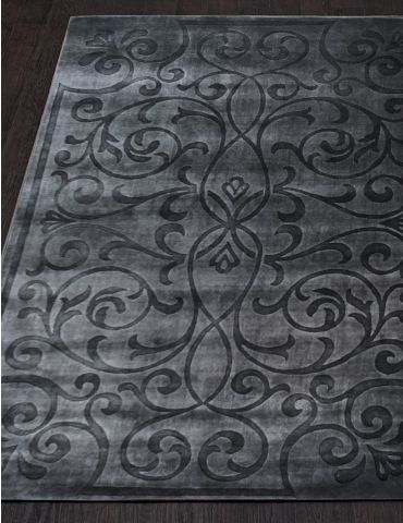 фото Ковер carving wool viscose hl 714 teal-grey adarsh exports