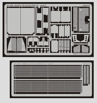 

Фототравление Eduard 35489 Sd. Kfz.7/2 Flak 37 37mm 1/35, Однотонный