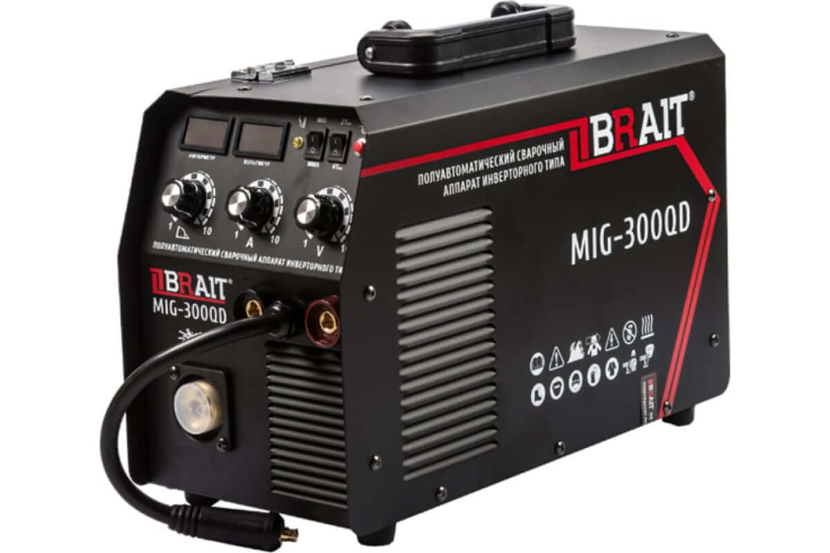 Инвертор сварочный полуавтомат BRAIT МIG-300QD с проволокой омедненной в подарок инвертор сварочный спец mag 135 полуавтомат 1x230в а45 120 d 0 6 0 8мм dэл 1 6 3 5 мм