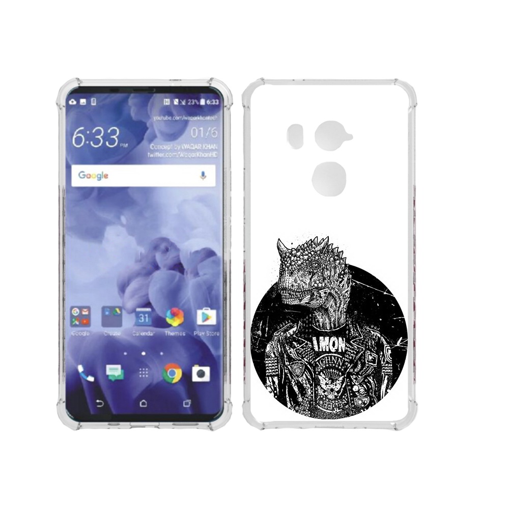 

Чехол MyPads Tocco для HTC U11 Plus динозавр в куртке, Прозрачный, Tocco