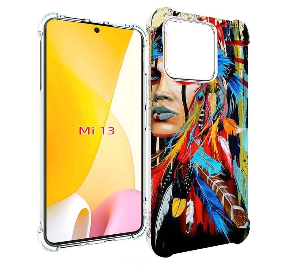 

Чехол MyPads индеец расписной для Xiaomi 13, Прозрачный, Tocco