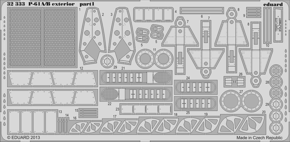 

Фототравление для P-61A/B exterior Eduard 32333