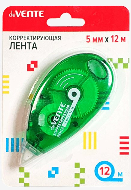 

Корректирующая лента deVente 5ммх12м, Зеленый, 1815764