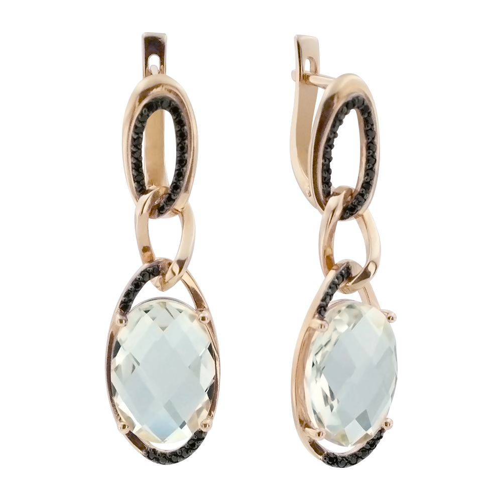 

Серьги из красного золота с горным хрусталем ALORIS 1834ГхКцч, Серьги 1834ГхКцч