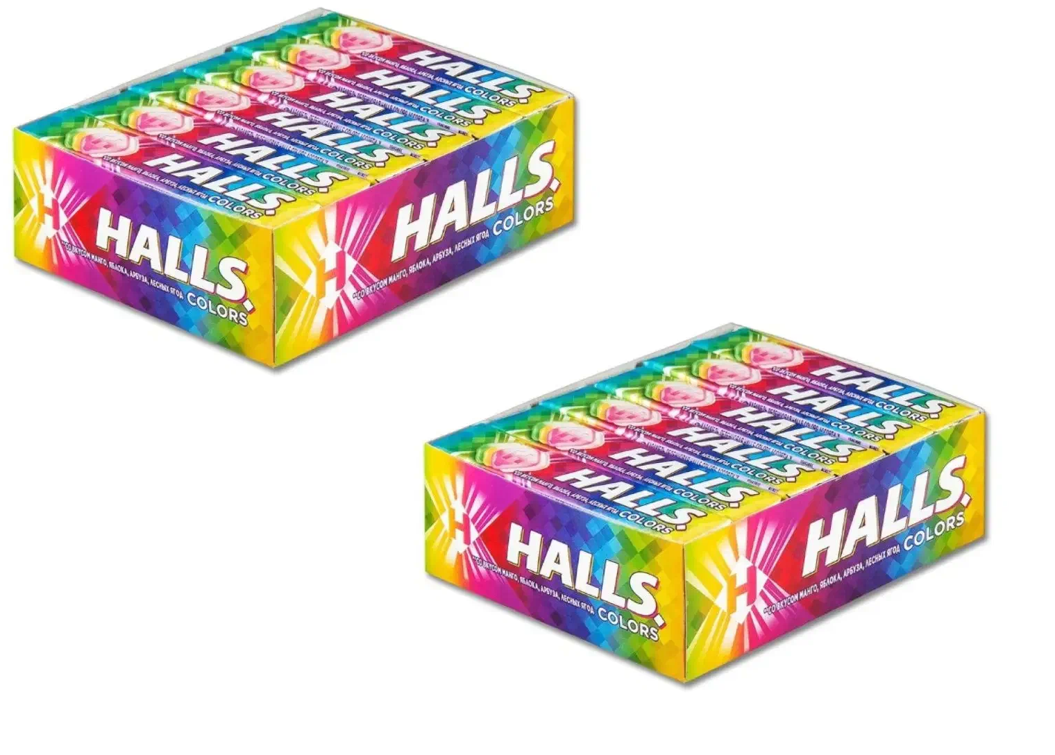 

Леденцы Halls Colors Ассорти, 12 шт х 2 упаковки