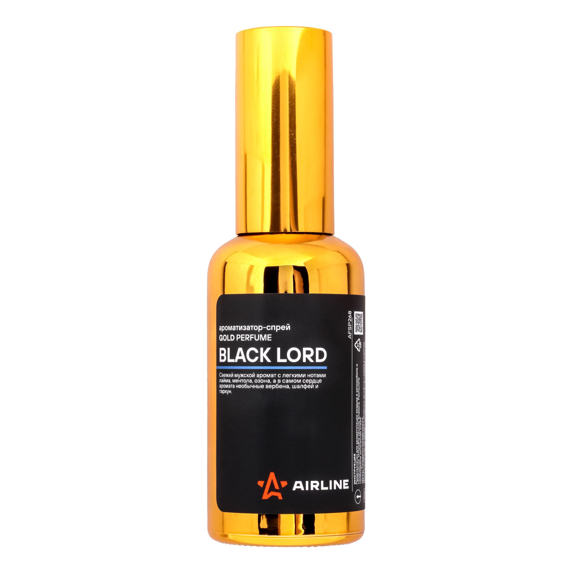 фото Ароматизатор-спрей &quot;gold&quot; perfume black lord 50мл airline afsp268