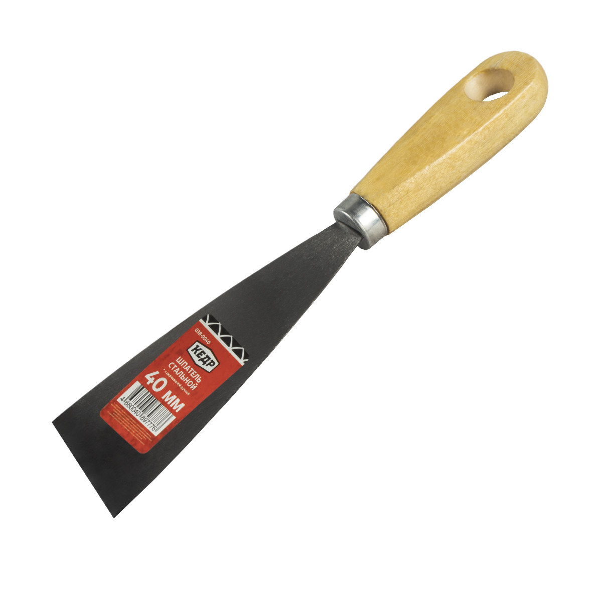 Шпатель Кедр, стальной, деревянная ручка, 40 мм кисть шпатель для акрил геля заострённая 21 см ворс 7 × 17 мм чёрный