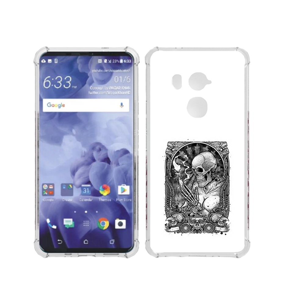 

Чехол MyPads Tocco для HTC U11 Plus девушка скелет, Прозрачный, Tocco