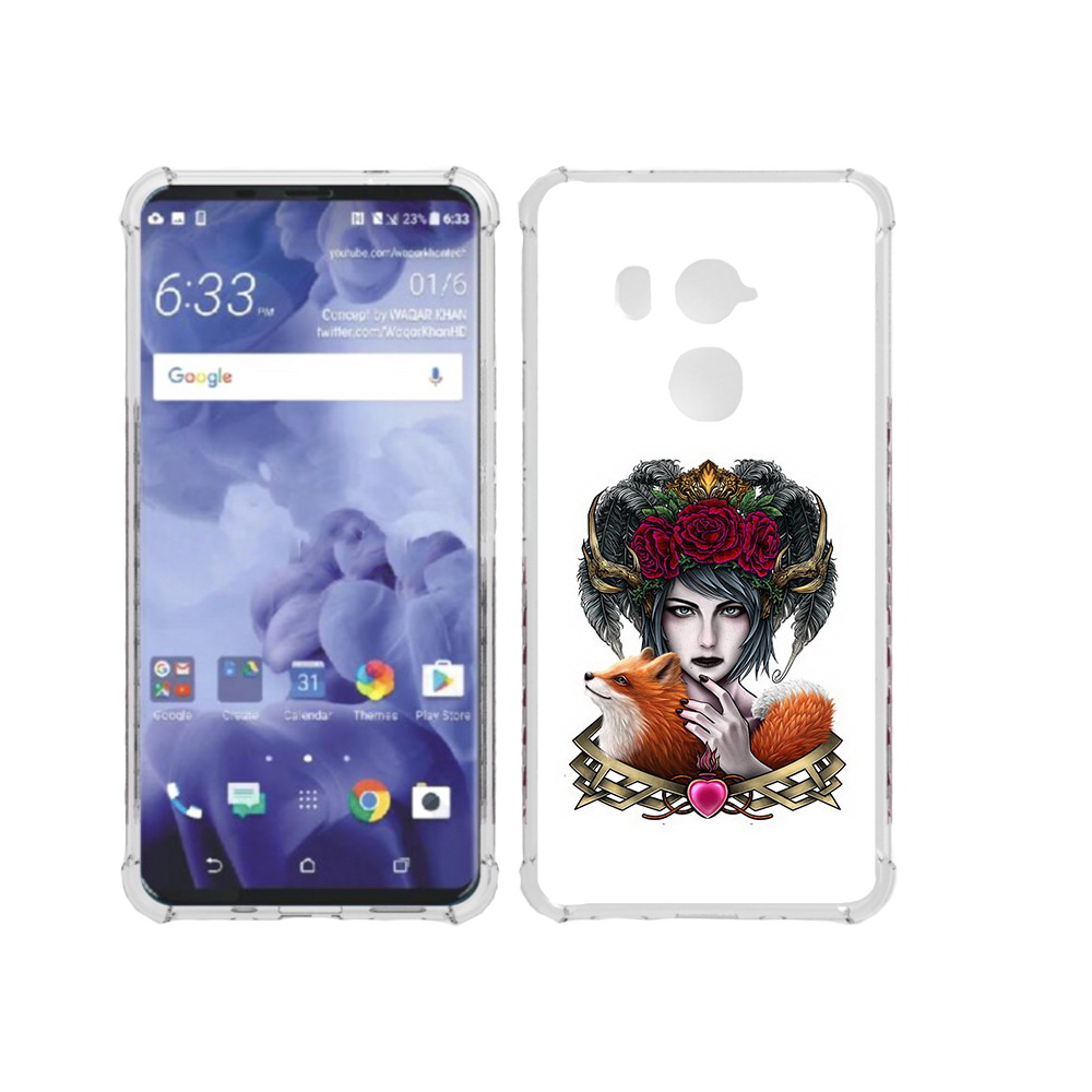 

Чехол MyPads Tocco для HTC U11 Plus девушка с лисой, Прозрачный, Tocco