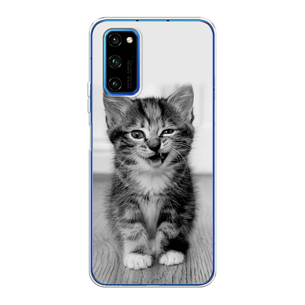 

Чехол Awog на Huawei Honor V30 Pro "Подмигивающий котенок", Черный;серый, 611450-1