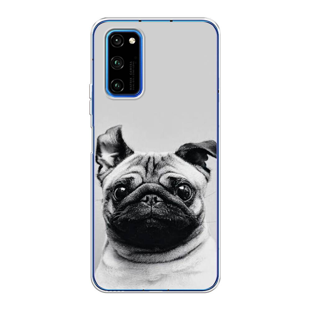 

Чехол Awog на Huawei Honor V30 Pro "Ушастый мопс", Серый, 611450-1
