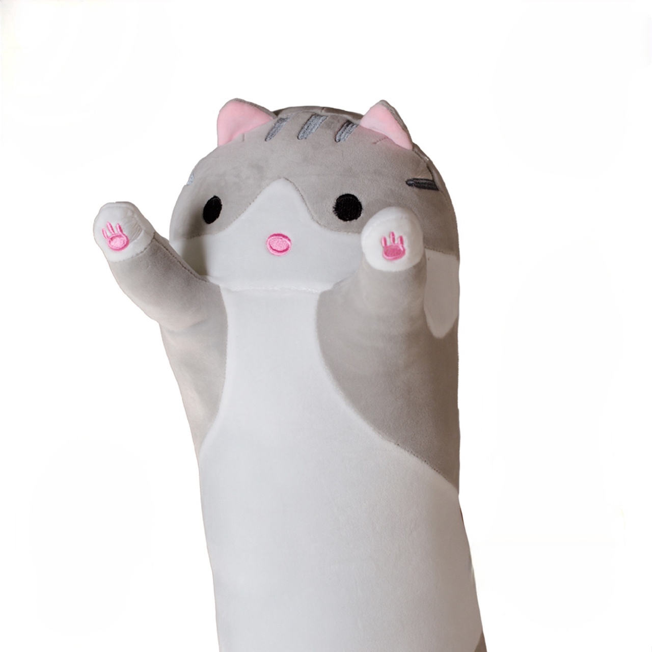 фото Мягкая игрушка мягкий мишка кот длинный сдаюсь 90 см серый мягкиймишка