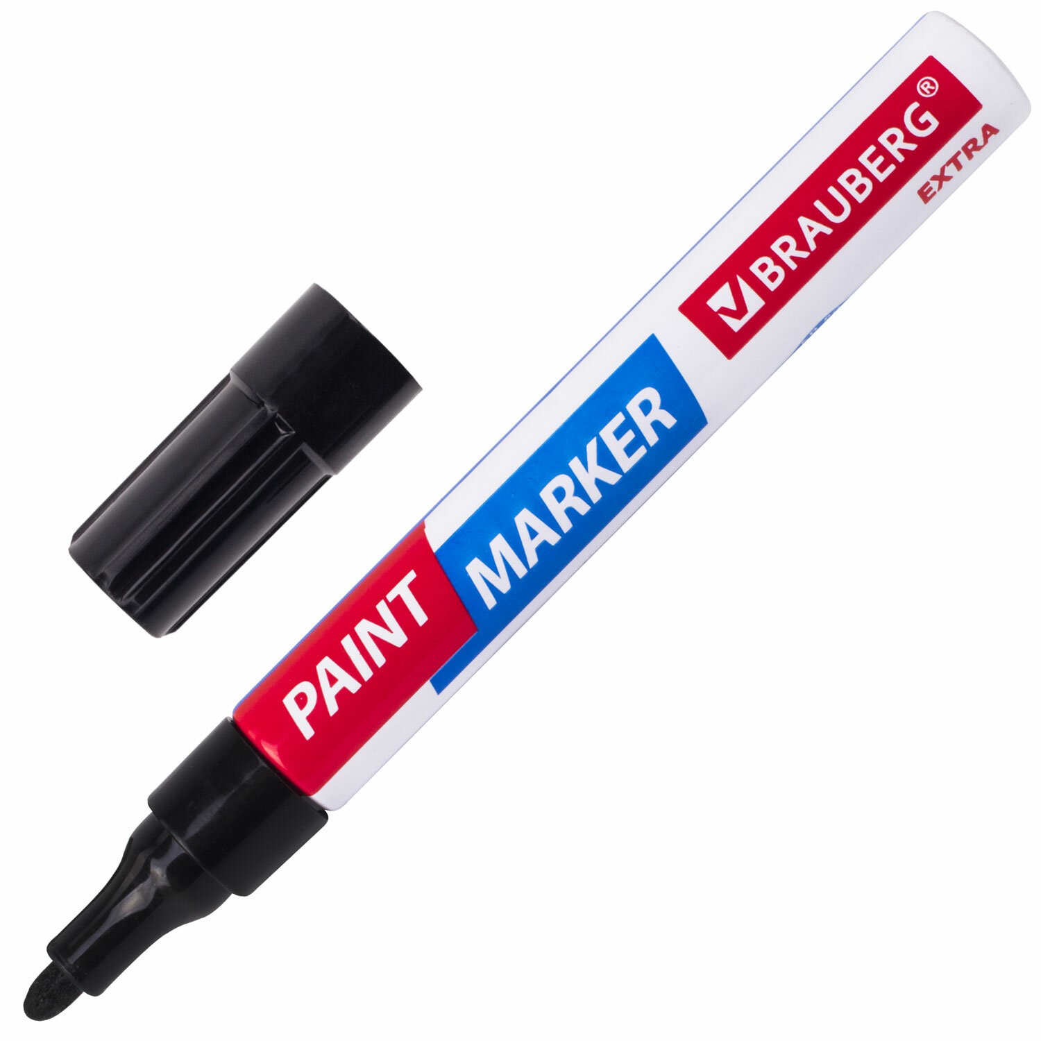 Маркер-краска лаковый Brauberg Extra 151979, 4мм, черный, 12шт маркер для электриков artline 0 4 1 0 мм electricians marker оранжевый ekpelft 197