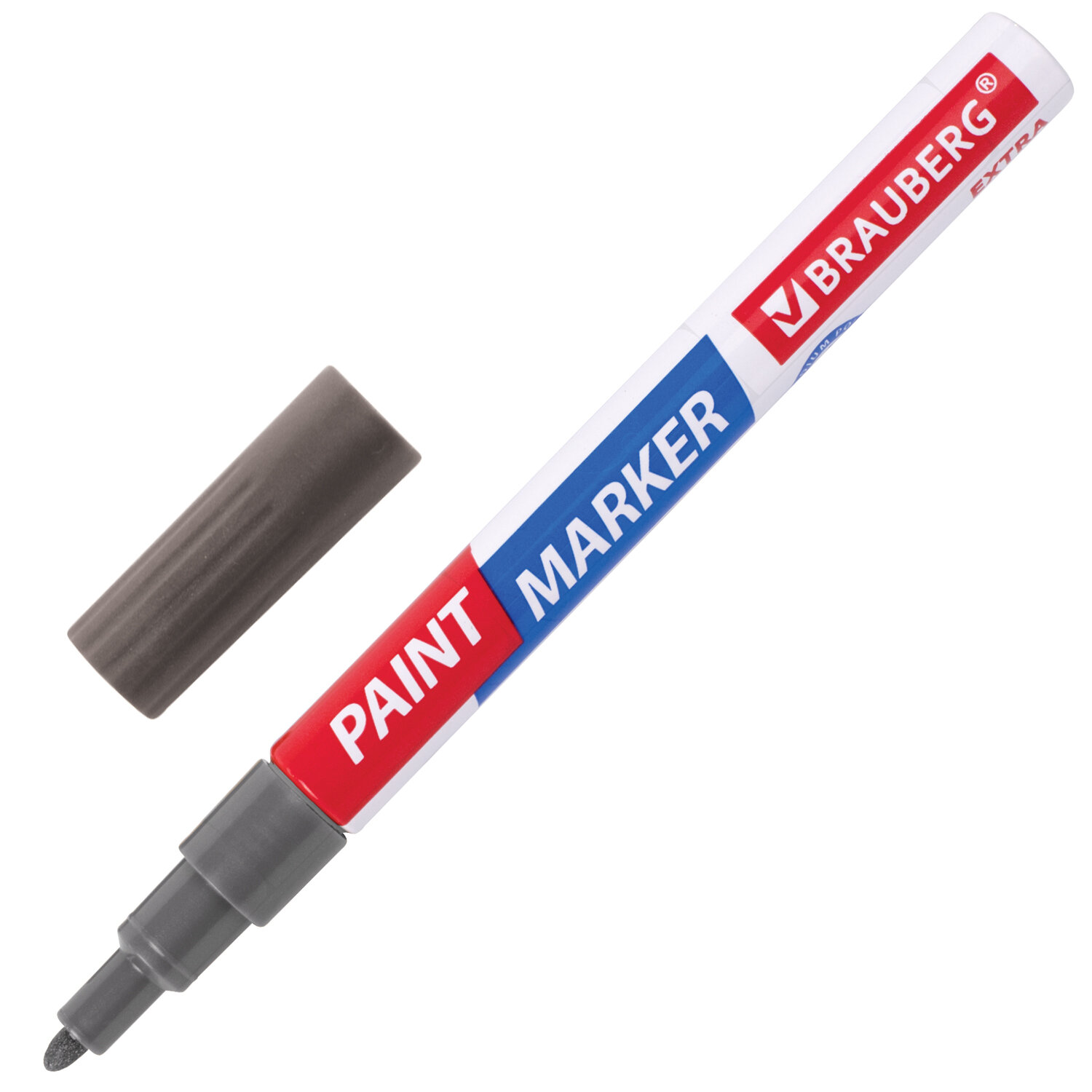 Маркер-краска лаковый Brauberg Extra 151971, 2мм, серебристый, 12шт строительный маркер краска vertextools